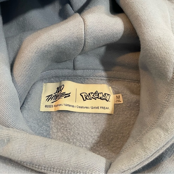 100 THIEVES x Pokémon - Pikachu Hoodie Blue - Medium Unisex - Picture 4 of 8